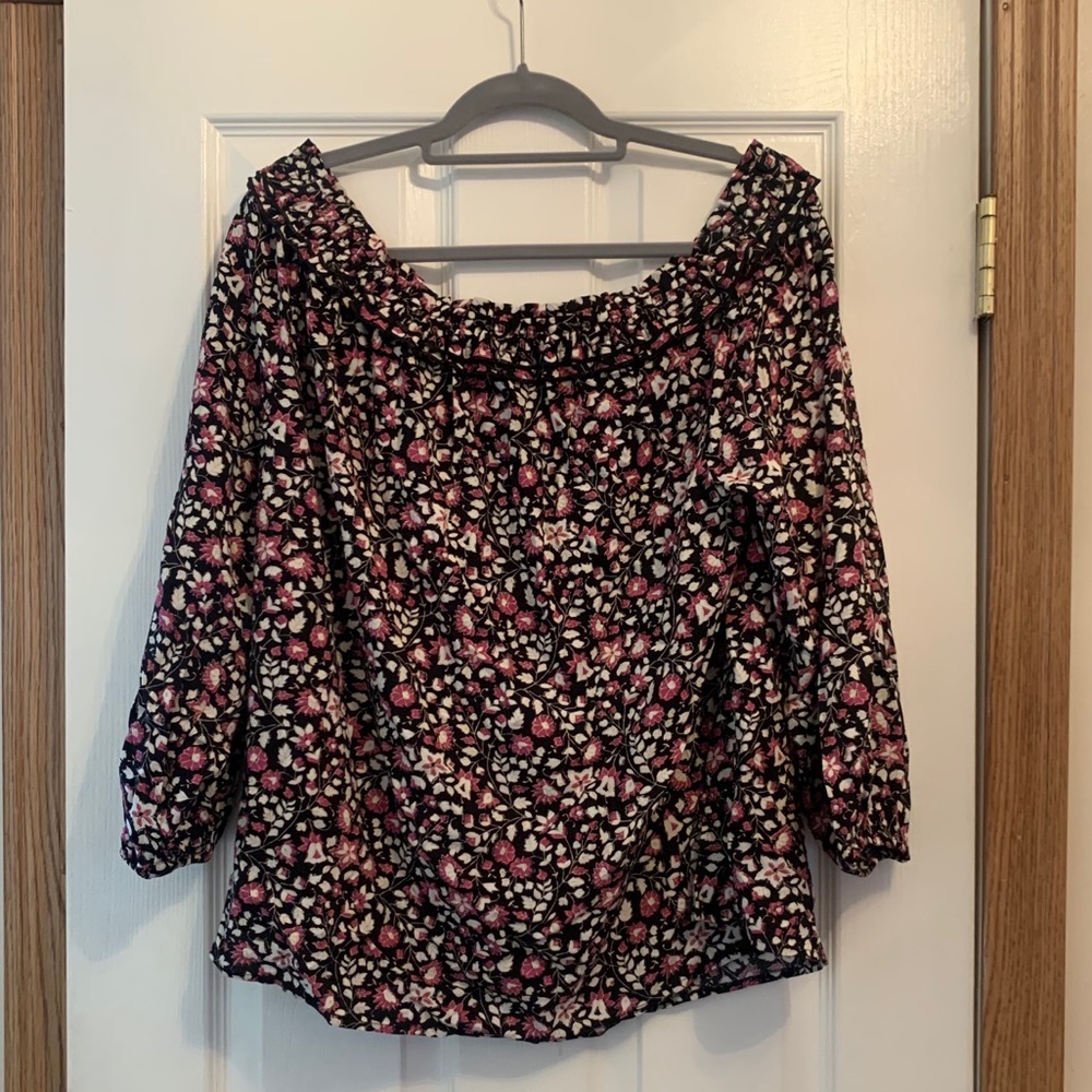 Lane Bryant floral off the shoulder blouse